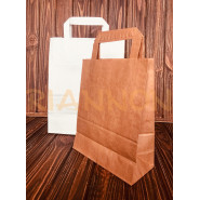 Kraft bags with flat handle